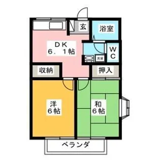 ハイコーポ釜戸【1階】の間取り