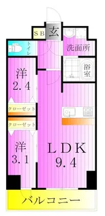メイクスアート五反野【9階】の間取り