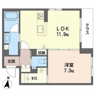 マグノリア上杉【1階】の間取り