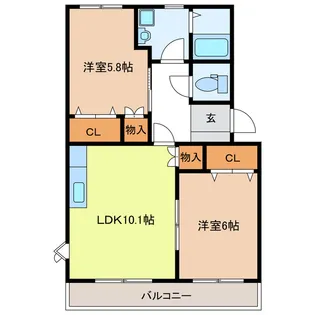 ボワ・ウエストガーデン【2階】の間取り