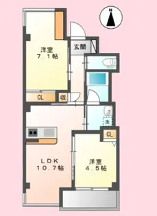 サンライズ氷川町II【1階】の間取り