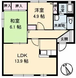 ラフォーレ B棟【2階】の間取り