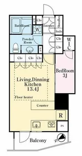 リビオ目黒リバーサウス【12階】の間取り