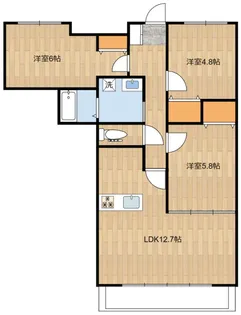 ハクゾウロッジング【1階】の間取り
