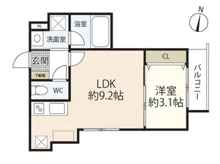 GREENHILL HATSUKAICHI【1階】の間取り