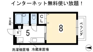 北白川ハイツ【2階】の間取り