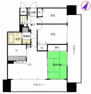 高宮通りシティハウス【8階】の間取り