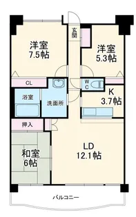 東浦和ガーデンプラザ壱番館【3階】の間取り