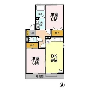 ラ・ベルフォンテーヌ【1階】の間取り