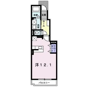 ル シェル ブルー【1階】の間取り