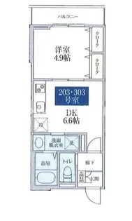 東京都中野区江古田2【アパート】の間取り