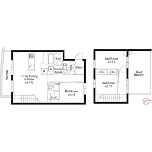 ルネサンスコート目黒南【3階】の間取り