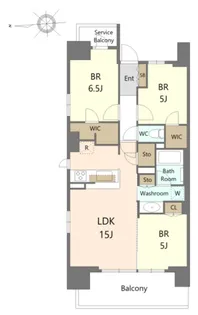 シティテラス川崎鈴木町グランドシーズンズ【15階】の間取り