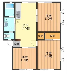 ビューハイツウィンディアB【1階】の間取り