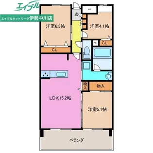 JMU久居社宅F棟【3階】の間取り