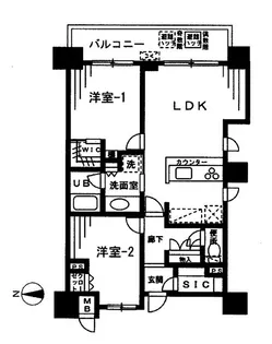 ザ パークハビオ天満橋【13階】の間取り