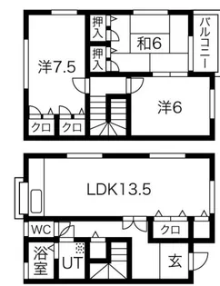 メゾネット松東の間取り