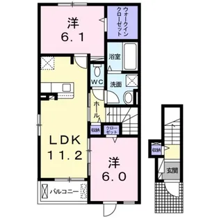 サニーサイド B棟【2階】の間取り