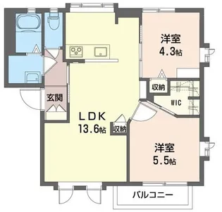ヴェルドミールA【1階】の間取り