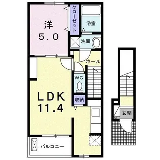 ミルネハイツB&W【2階】の間取り