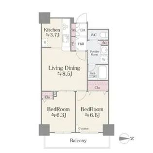 イーストコア曳舟一番館【6階】の間取り