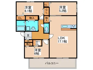 ハイムメゾン藤ヶ丘【1階】の間取り
