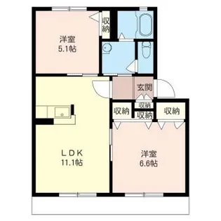 Castle Hase C【1階】の間取り