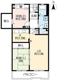 UR善行第四【2階】の間取り