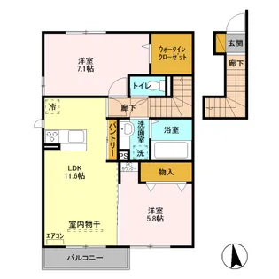 サダル・スウドB【2階】の間取り