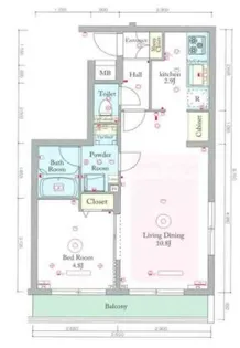 スカイコート戸越【2階】の間取り
