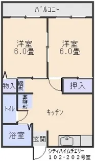 シティハイムチェリー【2階】の間取り