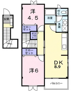 エステートHibino【2階】の間取り