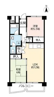 UR南港しらなみ【2階】の間取り