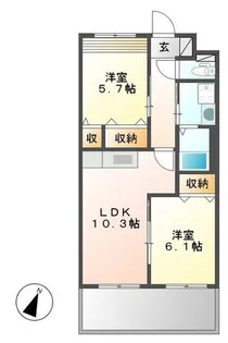 グランドコート神楽作【2階】の間取り