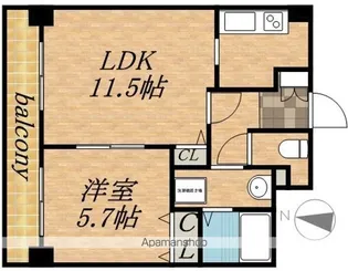 ティアラタワー中島倶楽部【15階】の間取り