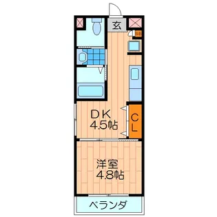 トレビアン天神II【2階】の間取り
