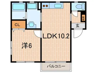 バラ-ド夙川II【1階】の間取り