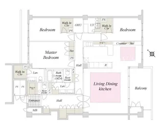 元麻布ヒルズフォレストテラスイースト【4階】の間取り