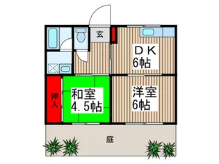 シーダーハイツ【1階】の間取り
