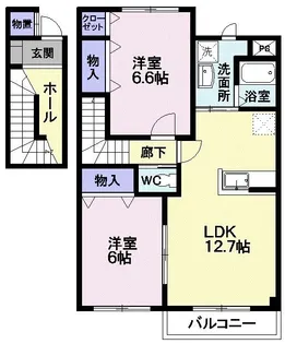 チェルシーハウスY&S C棟【2階】の間取り