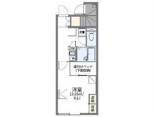 レオパレスKAWASHI II【1階】の間取り