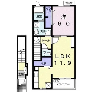 フローリッシュ キャビン【2階】の間取り