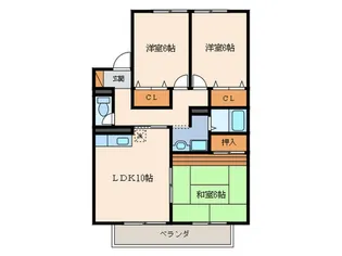 ロ-ズヒップガ-デン【1階】の間取り