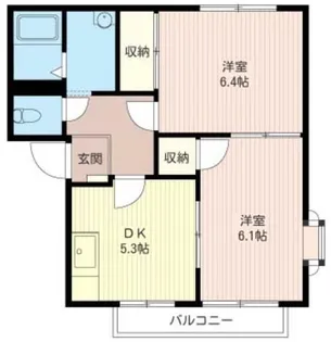 ウインズB【1階】の間取り