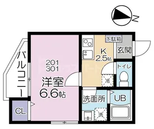 グランシャレー堀切II【2階】の間取り