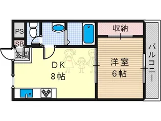 ビーバーハイツ今川【1階】の間取り