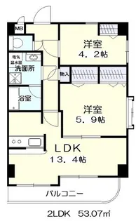 ヴェルビュー長命ヶ丘【4階】の間取り