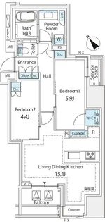 ミレアコート銀座プレミア【8階】の間取り