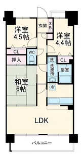 プラネ春日部中央【6階】の間取り