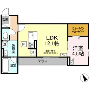 セステナリー西ノ内【1階】の間取り